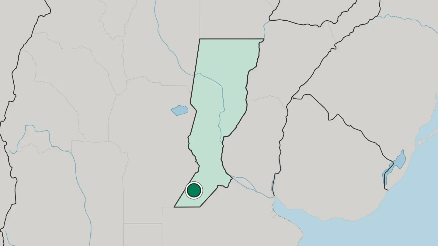 Map of Venado Tuerto in Argentina
