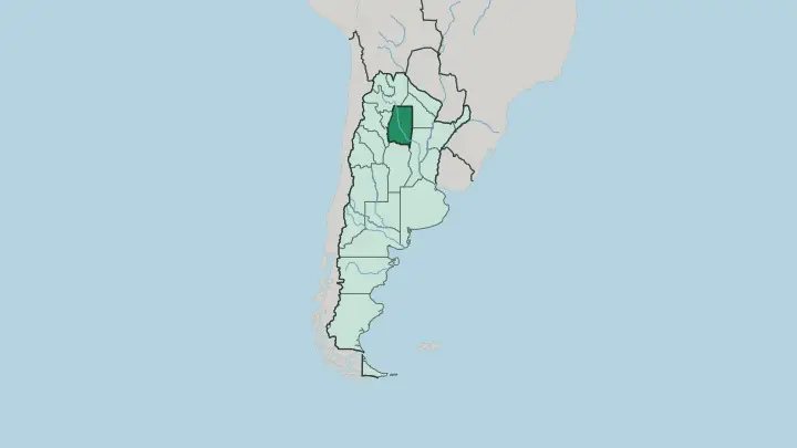Map of Santiago del Estero Province in Argentina
