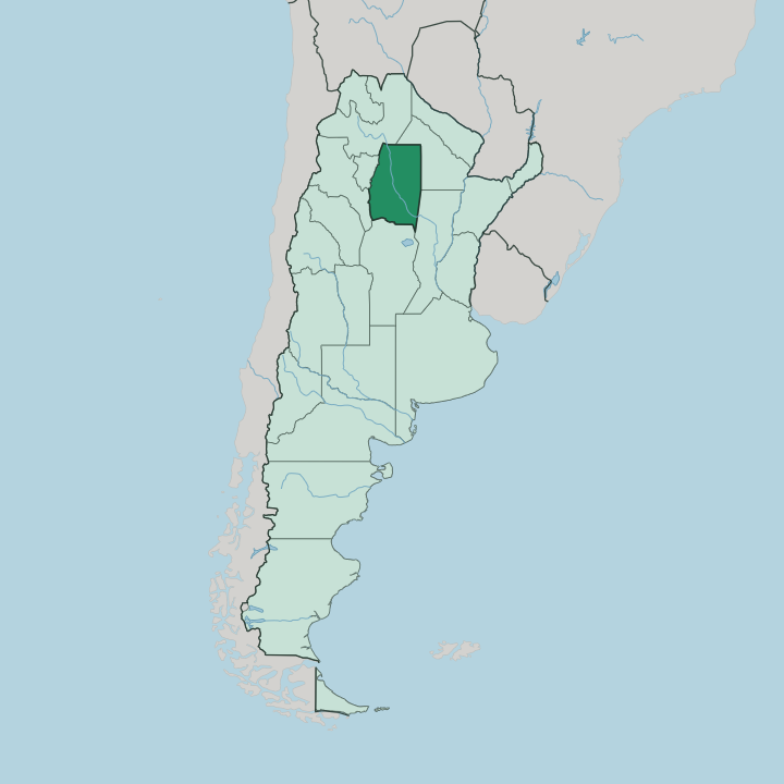 Map showing Santiago del Estero Province — In Argentina