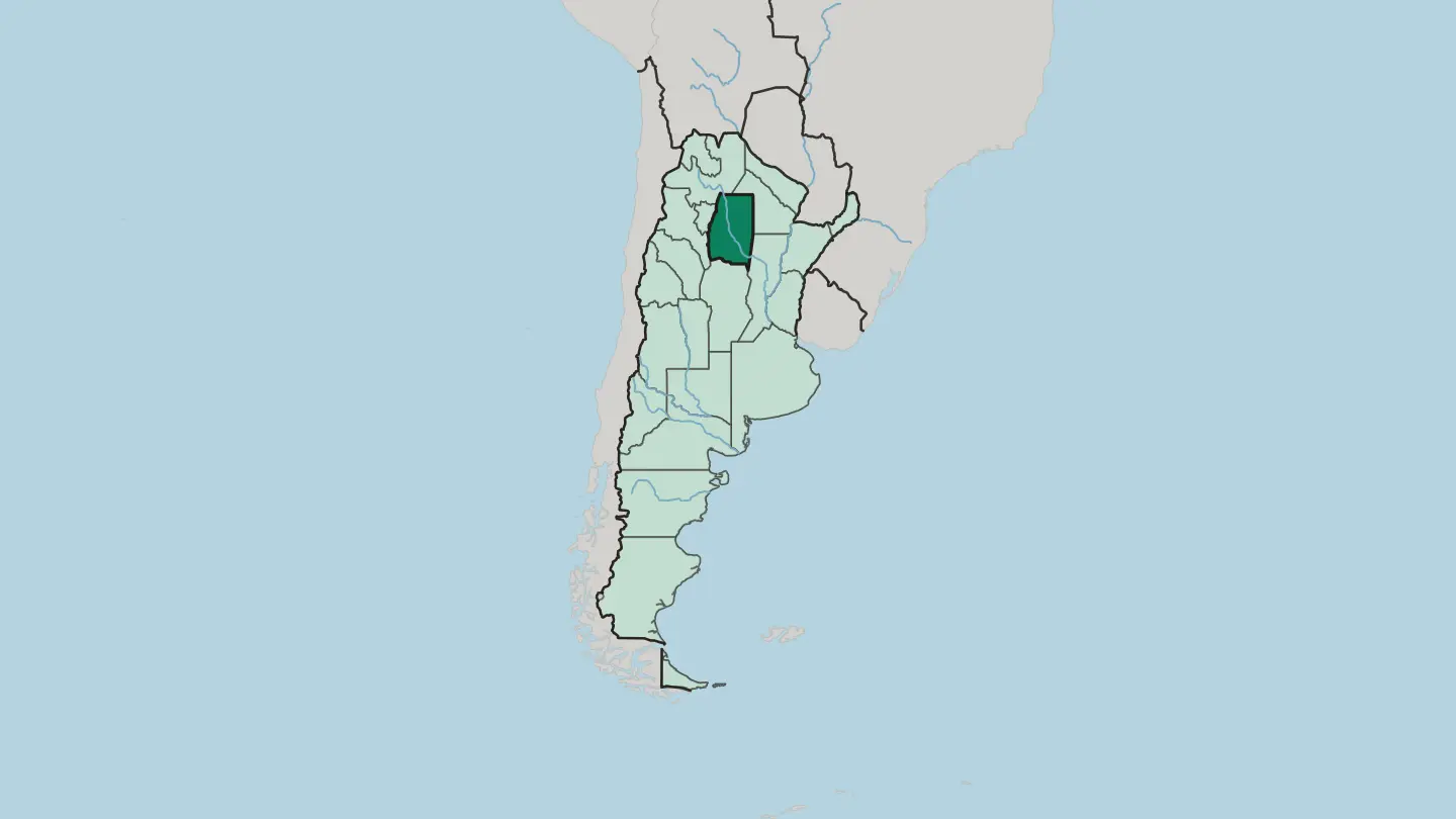 Map of Santiago del Estero Province in Argentina
