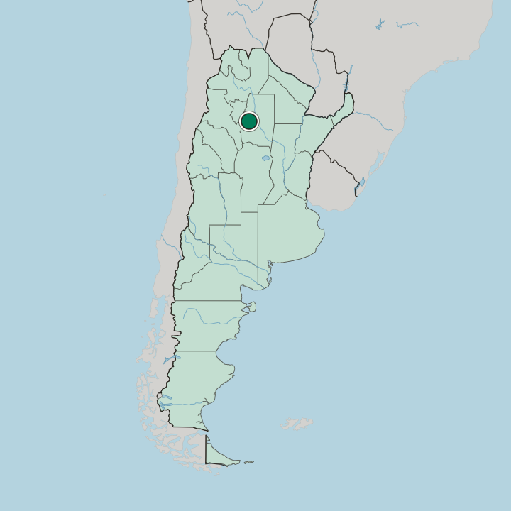 Map showing Santiago del Estero — In Argentina
