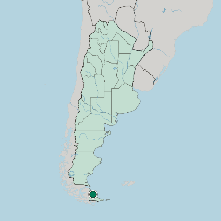 Map showing Río Grande — In Argentina