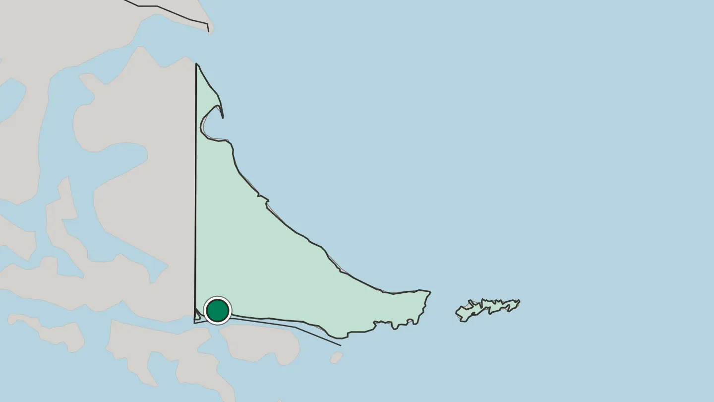 Map of Ushuaia in Argentina