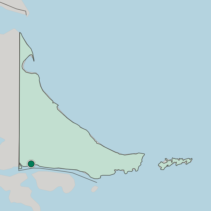 Map showing Ushuaia — In Tierra del Fuego Province