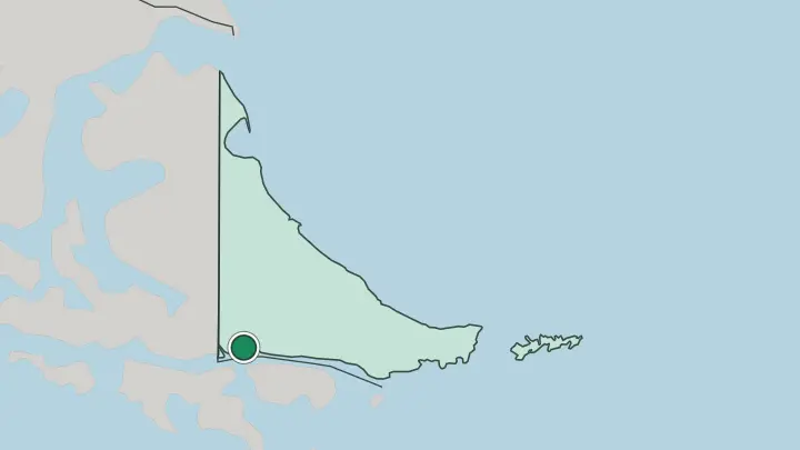 Map of Ushuaia in Argentina
