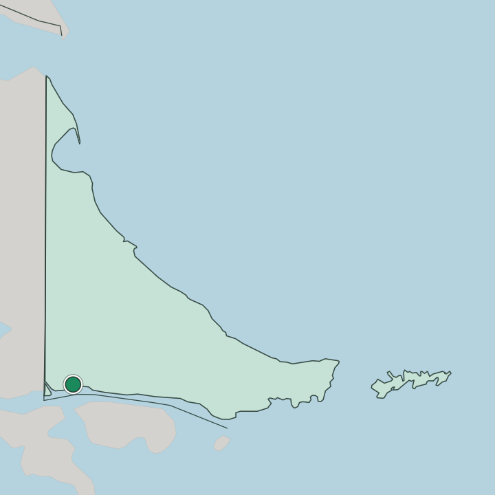 Map showing Ushuaia — In Tierra del Fuego Province