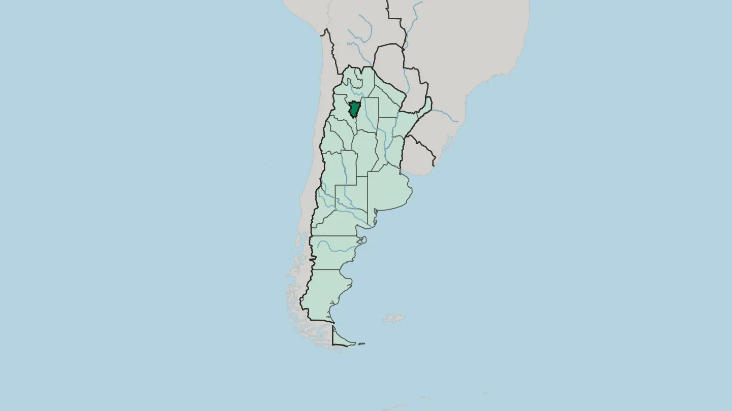Map of Tucumán Province in Argentina