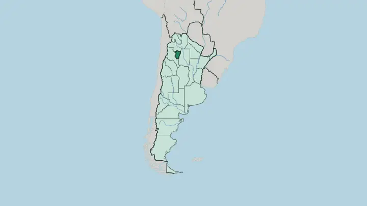 Map of Tucumán Province in Argentina