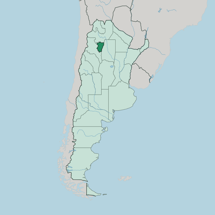 Map showing Tucumán Province — In Argentina