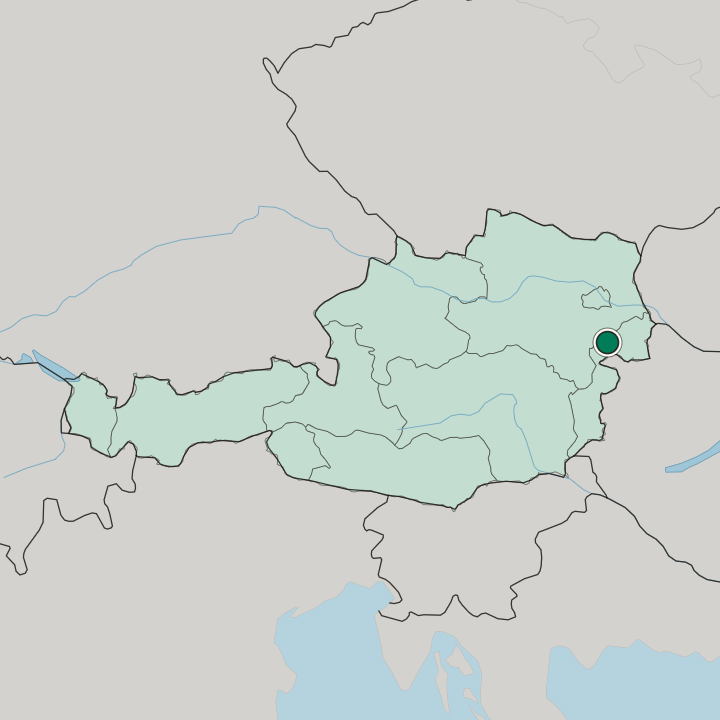 Map showing Eisenstadt — In Austria