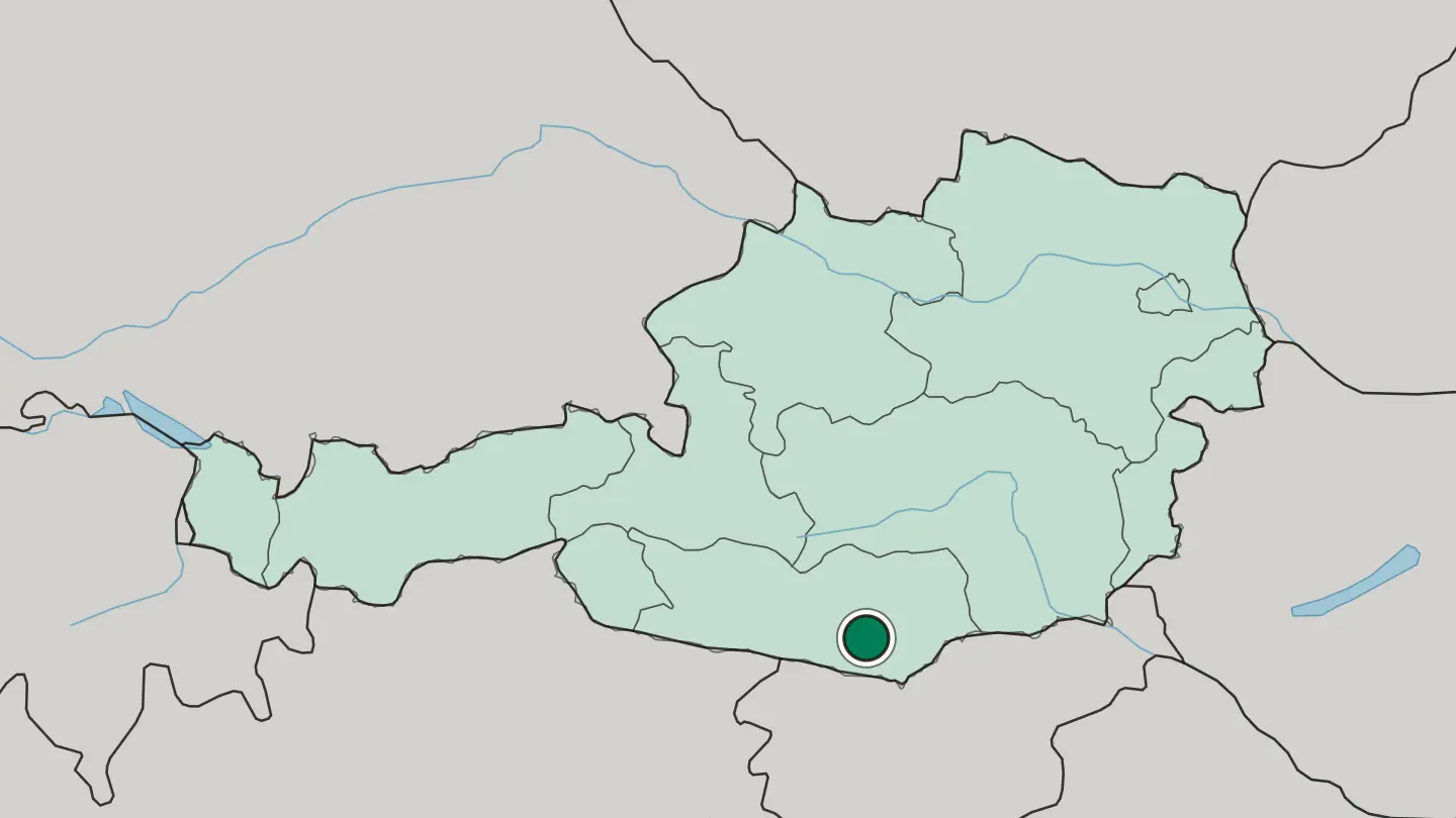 Map of Klagenfurt am Wörthersee in Austria