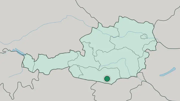 Map of Klagenfurt am Wörthersee in Austria