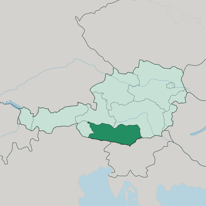 Map showing Kärnten — In Austria