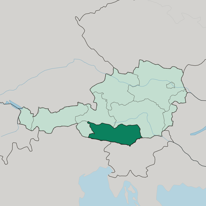 Map showing Kärnten — In Austria