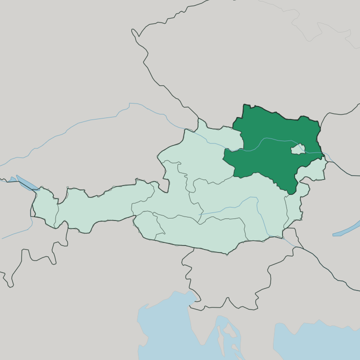 Map showing Niederösterreich — In Austria