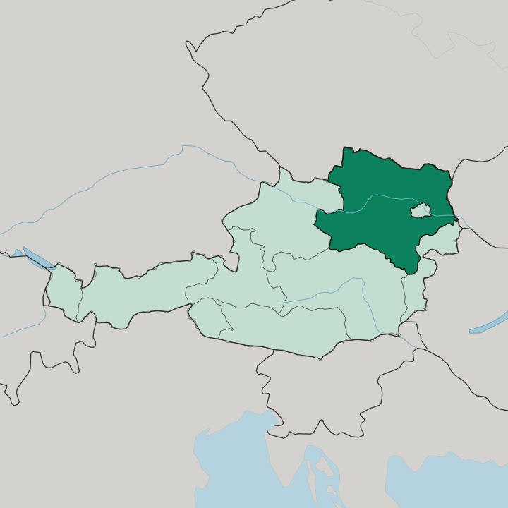 Map showing Niederösterreich — In Austria
