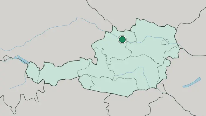 Map of Linz in Austria