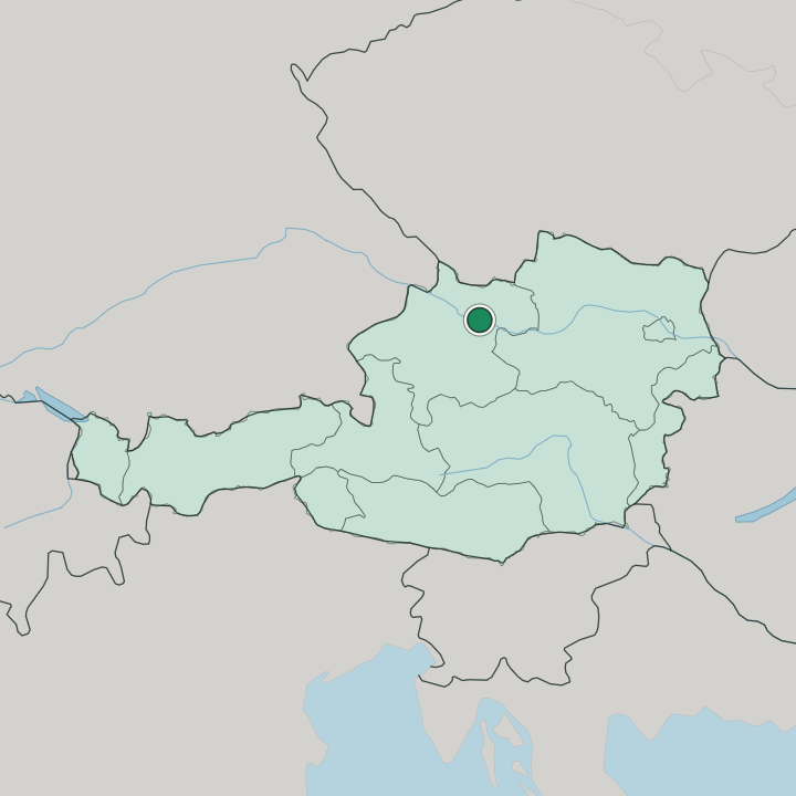 Map showing Linz — In Austria