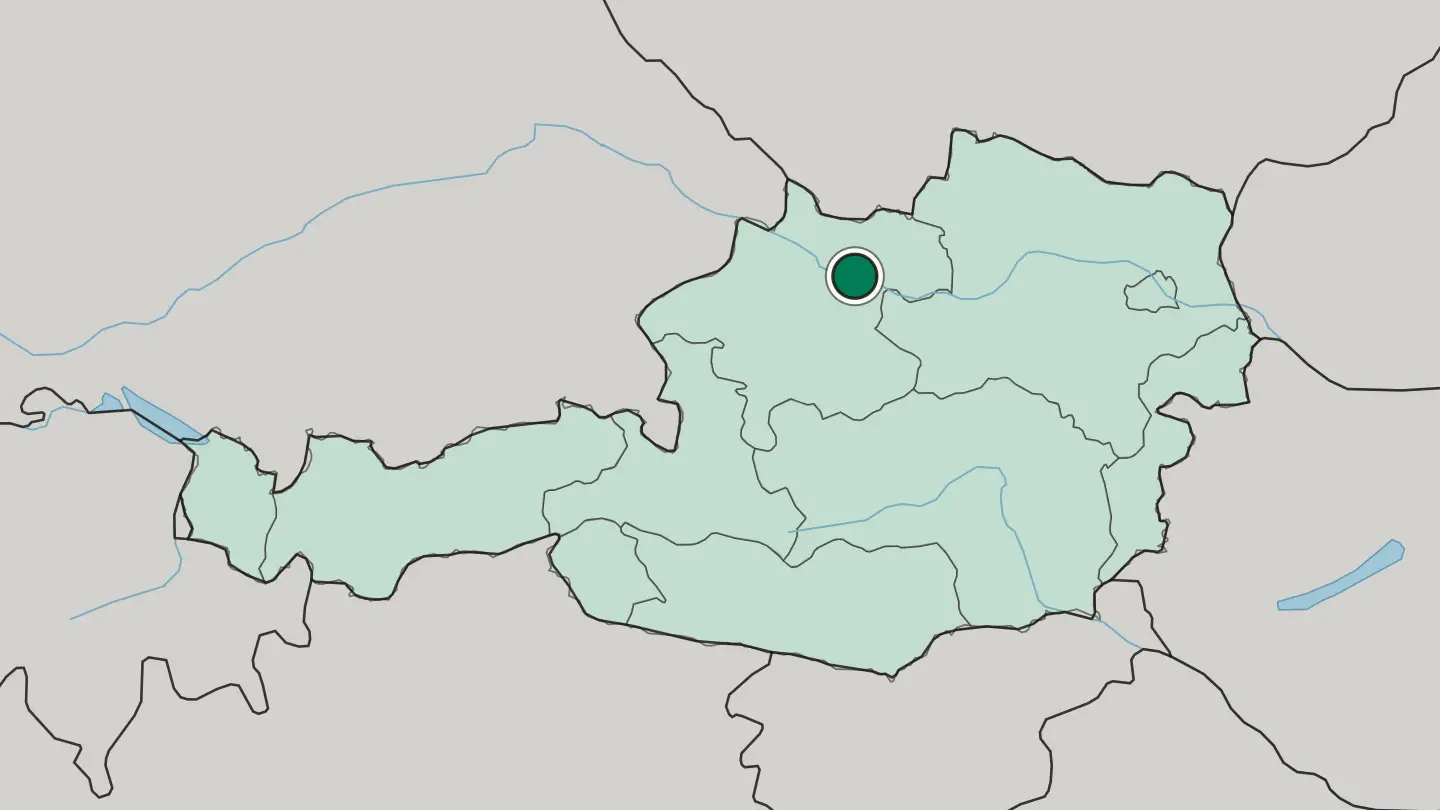Map of Linz in Austria