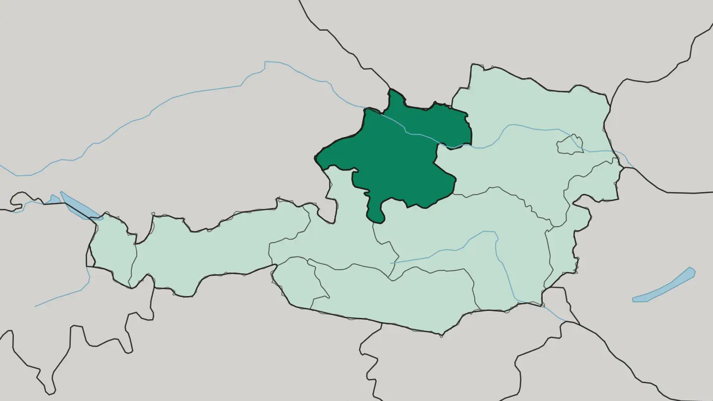 Map of Oberösterreich in Austria