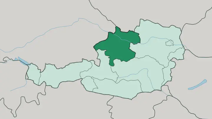 Map of Oberösterreich in Austria