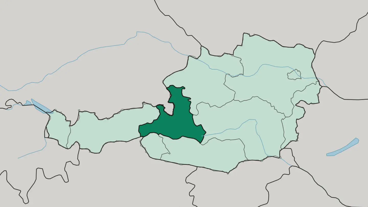 Map of Salzburg in Austria