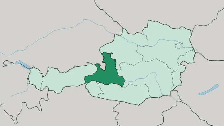 Map of Salzburg in Austria