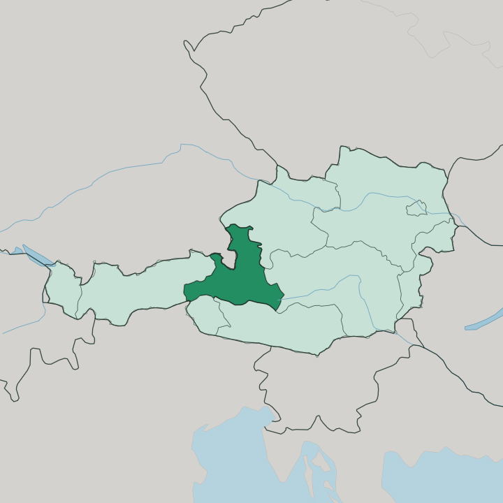 Map showing Salzburg — In Austria