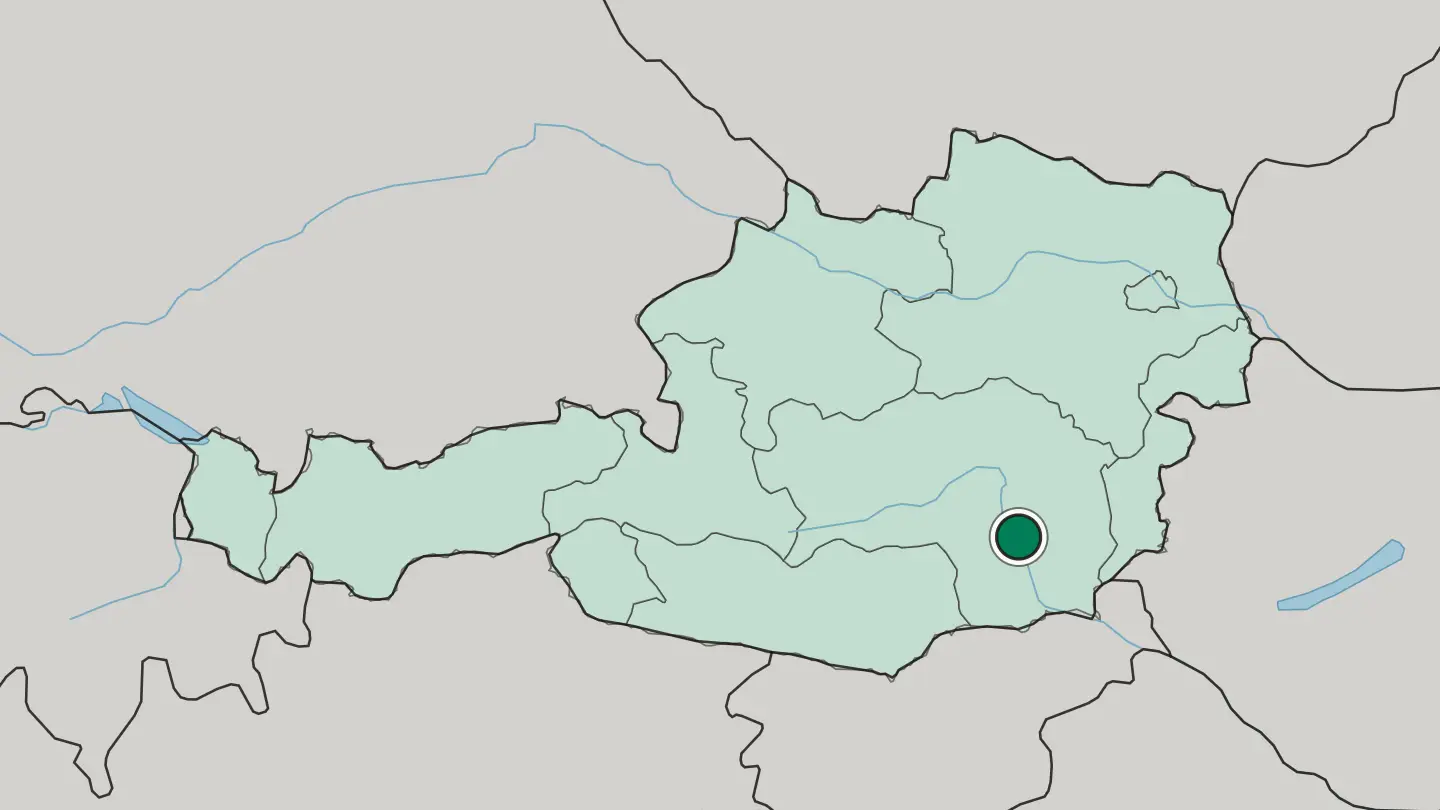 Map of Graz in Austria