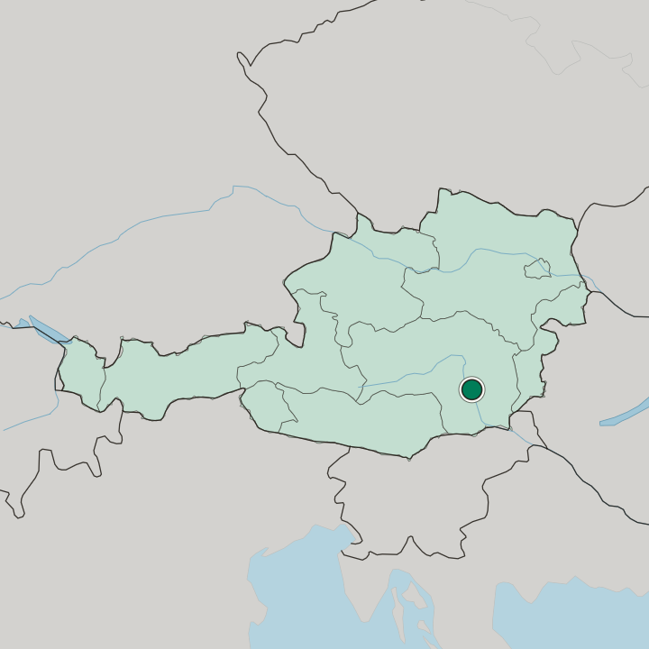 Map showing Graz — In Austria