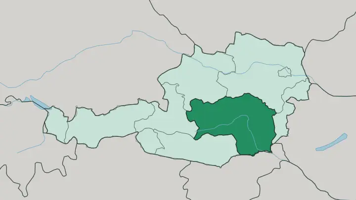 Map of Steiermark in Austria