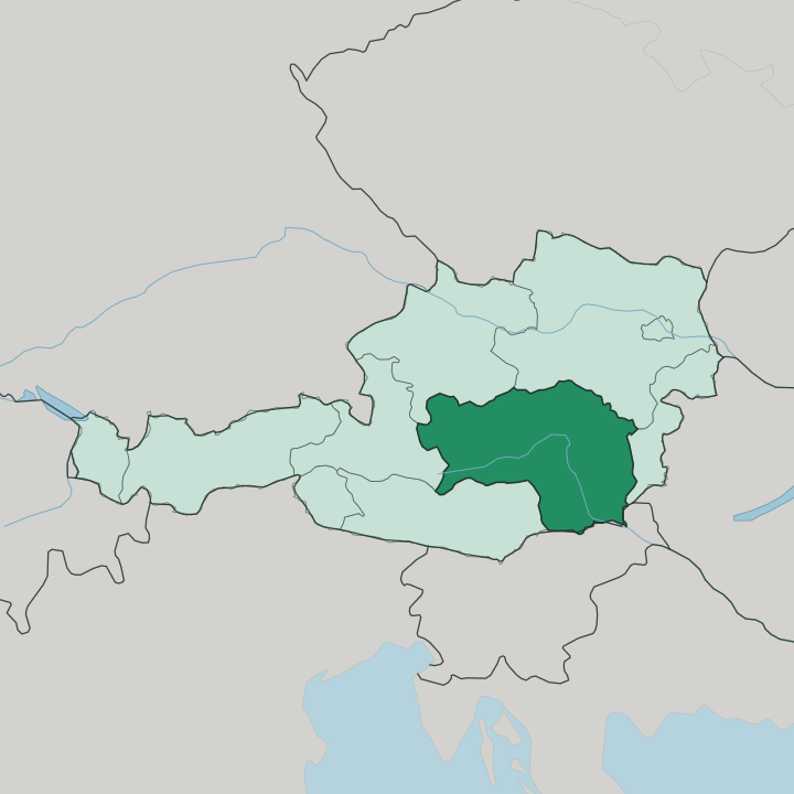 Map showing Steiermark — In Austria