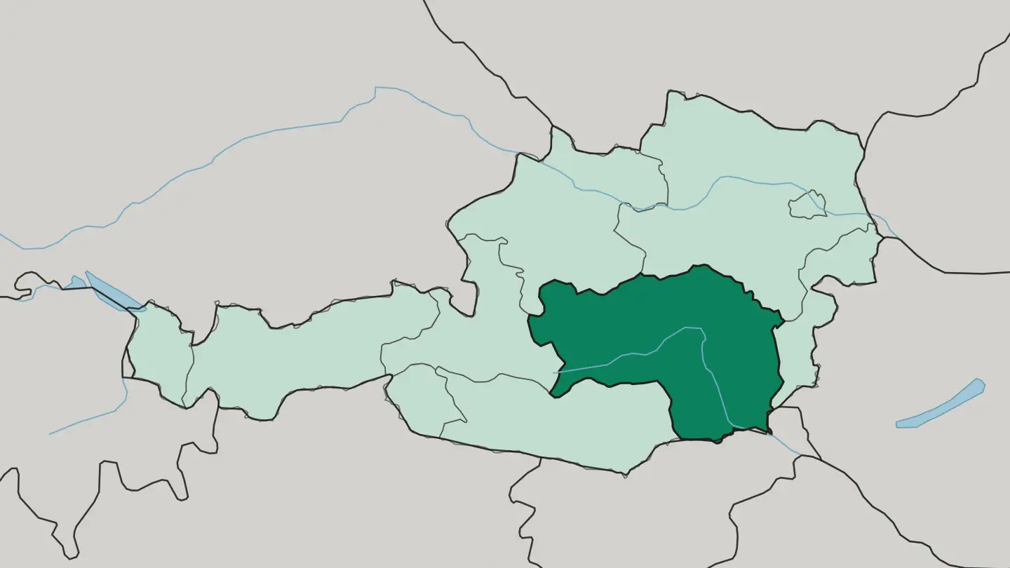 Map of Steiermark in Austria