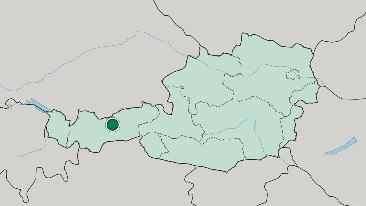 Map of Innsbruck in Austria