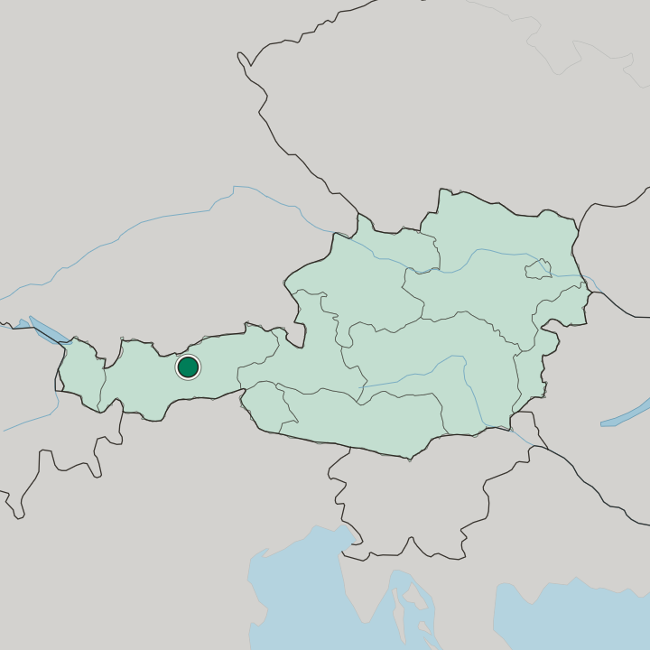Map showing Innsbruck — In Austria