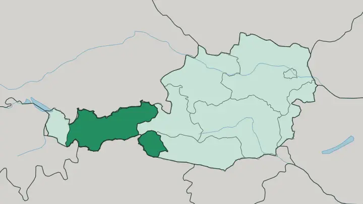 Map of Tirol in Austria