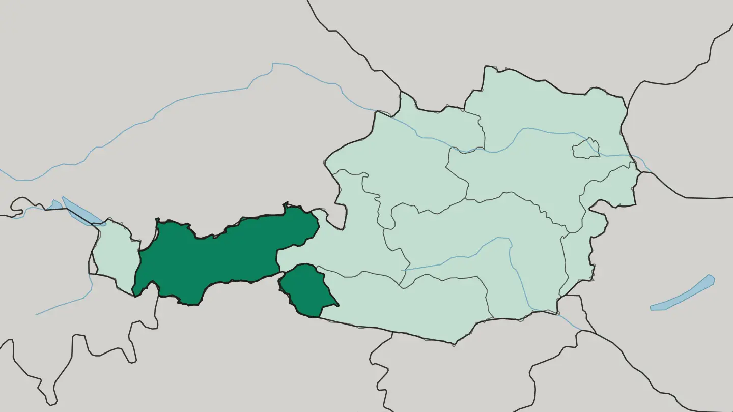 Map of Tirol in Austria