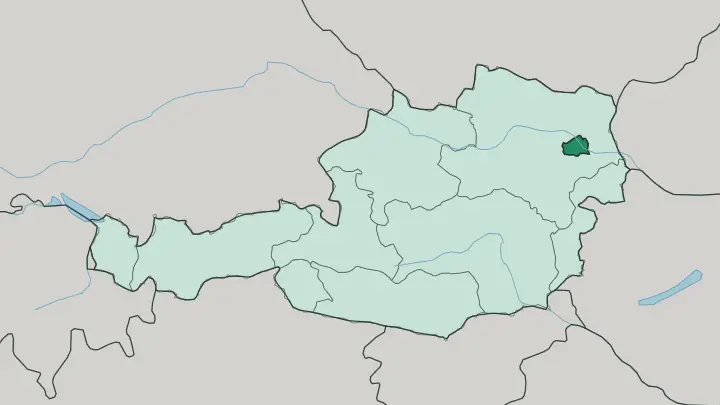 Map of Wien in Austria