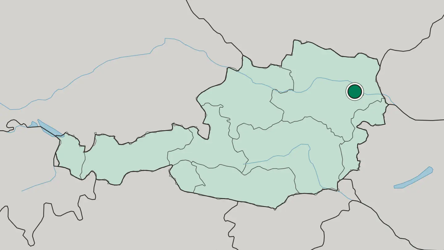 Map of Vienna in Austria