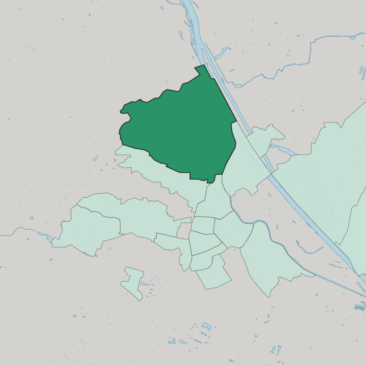 Map showing Döbling — In Vienna