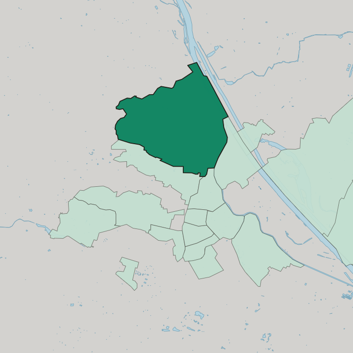 Map showing Döbling — In Vienna