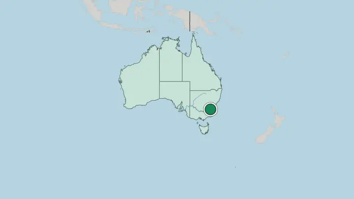 Map of Canberra in Australia