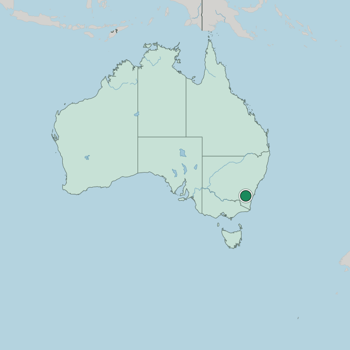 Map showing Canberra — In Australia