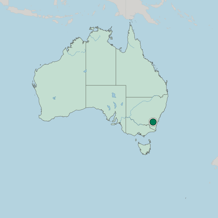 Map showing Canberra — In Australia