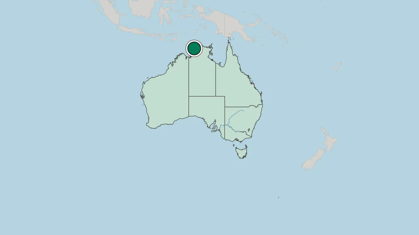 Map of Darwin in Australia