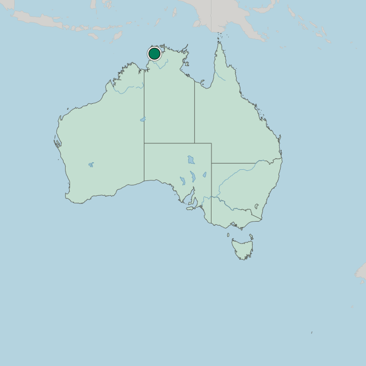 Map showing Darwin — In Australia