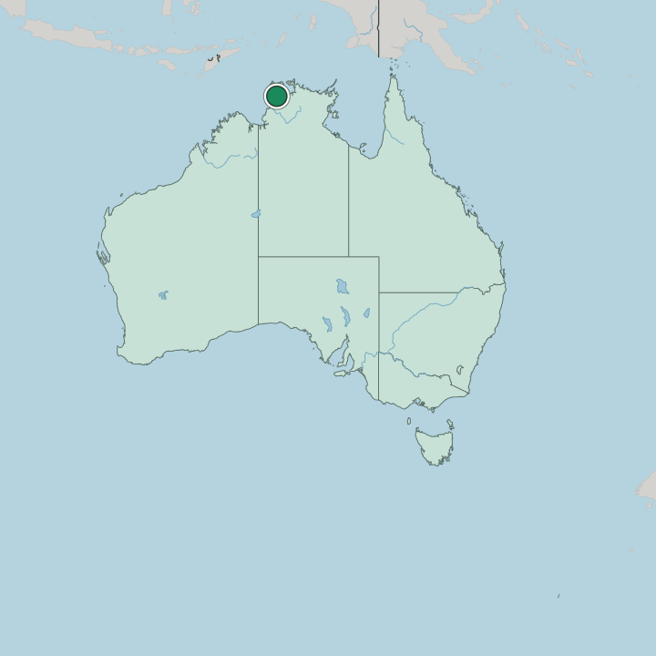 Map showing Darwin — In Australia