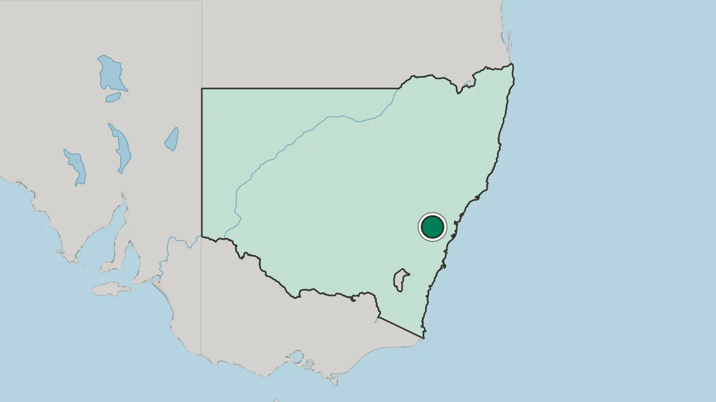 Map of Blue Mountains in Australia