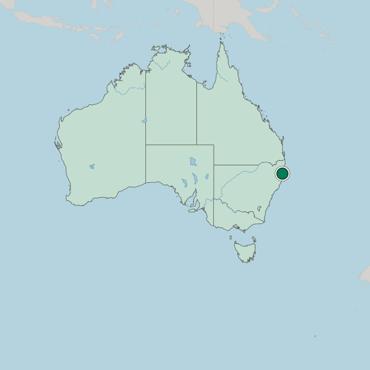 Map showing Coffs Harbour — In Australia