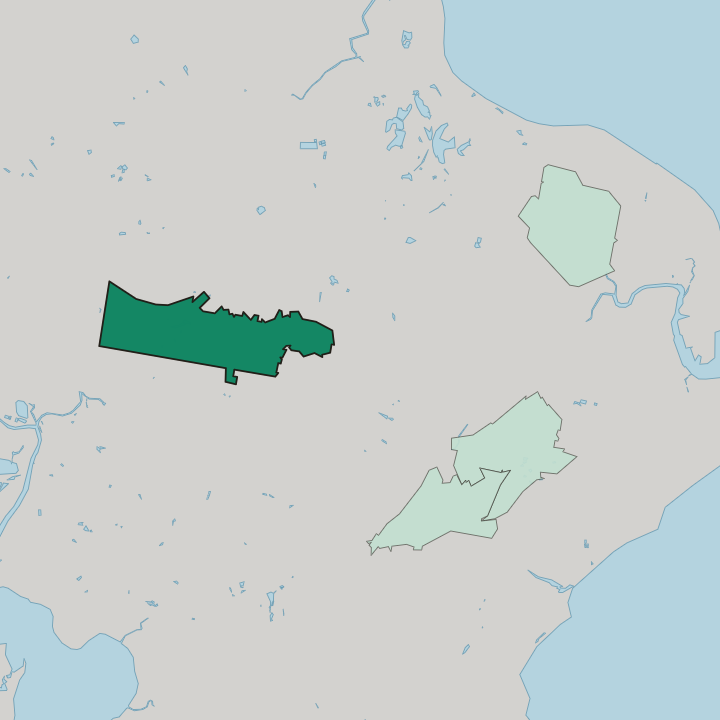 Map showing Elermore Vale — In Newcastle